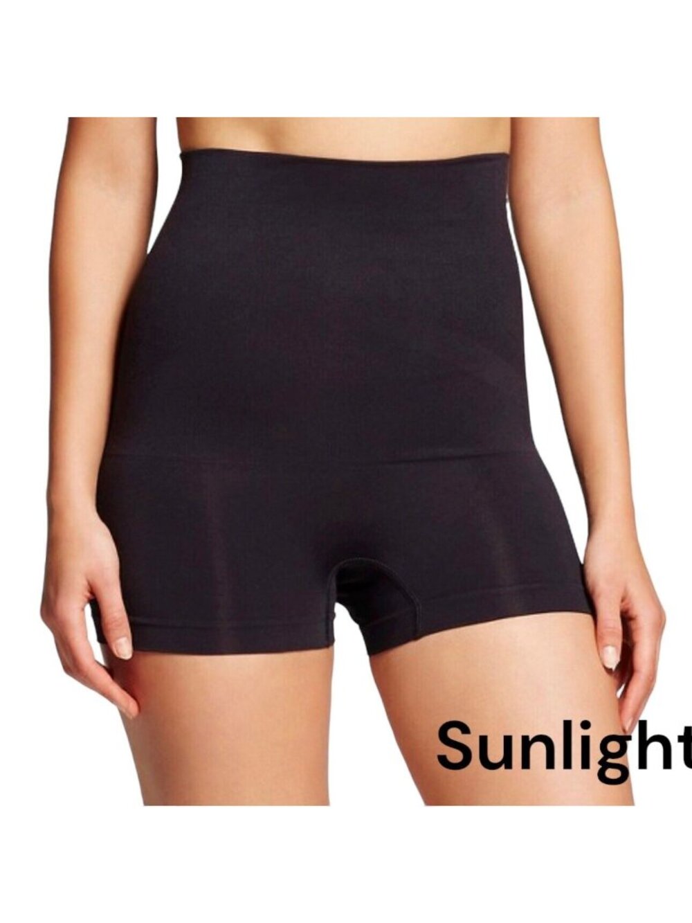 Maidenform Cool Comfort High Waist Firm Shaping Shorts SZ M  Black Recycled Yarn